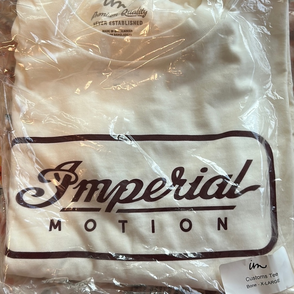 Imperial motion XL creme tee shirt new in bag